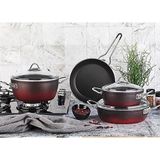 Kahramanlar Fiesta Red-Black 7 Parça Granit Tencere Seti