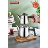 Kahramanlar Luna 2.10 lt Black Orta Boy Çaydanlık Takımı