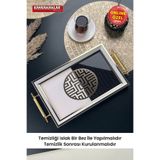 Kahramanlar Mint Tepsi Cam Baskılı 48x29 CM