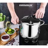 Kahramanlar Platin Düdüklü Tencere 12 Lt Paslanmaz Çelik Tekli Güveç İndüksiyon Uyumlu - Gümüş