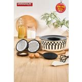 Kahramanlar Prime Cream Emaye 5 Parça Rendeli Saklama Ve Karıştırma Kabı 24 CM