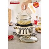 Kahramanlar Prime Cream Emaye Kızartma Tenceresi 22 CM