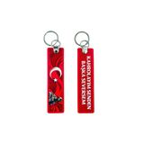 "Kahrolayım Senden Başka Seversem" Türk Asker Bayrak Çift Taraflı Anahtarlık 3D, (12 Cm X 3 Cm)