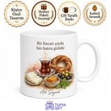 Kahvaltı Sofrası Temalı Memleket Kupası Porselen Kupa Bardak Hediye