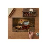 Kahve Çekirdekleri - Kahve Öğütücü - Nostalji Tasarımı 240 Parça Ahşap Puzzle Ahşap Kutuda MP06265