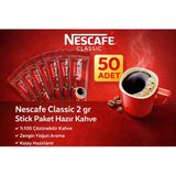 Kahve Classic 2 gr 50 Adet Stick Paket Hazır Kahve %100 Çözünebilir Zengin Yoğun Aroma
