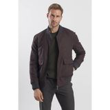 Kahve Comfort Fit Kolej Yaka Çizgili Mont - 50