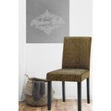 Kahve Çubuk Desen Jakarlı Esnek Yıkanabilir Lastikli 1 Adet 45 x 45 x 60 Boyutunda Sandalye Kılıfı - 45 x 45 cm - Kahverengi