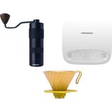 Kahve Demleme Seti Terazi + Değirmen + Metal V60 Dripper 3'ü 1 Arada - 1 Adet