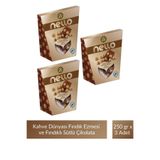 Kahve Dünyası Kahve Dünyası Nello Fındık Ezmesi ve Bütün Fındıklı Sütlü Çikolata 250 gr x 3 Adet