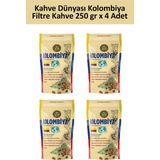 Kahve Dünyası Kolombiya Filtre Kahve 250 gr x 4 Adet - 1 kg - Kolombiya Felice