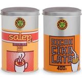 Kahve Dünyası Salep 400 gr ve Sıcak Çikolata 400 gr Metal Kutu - Kahve Karışımı