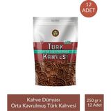 Kahve Dünyası Zıpper Türk Kahvesi Orta Kavrulmuş 250 gr x 12 Adet