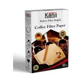 Kahve Filtre Kağıdı No:2 (1x2) 80'li + Klipsli Çay Kahve Ölçü Kaşığı | Beyaz Demleme Seti | Ağartılmamış Doğal Kağıt | 1-6 Fincan Uyumlu