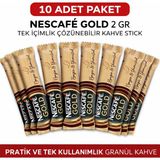 Kahve Gold 2 gr 10 Adet Tek Içimlik Stick Çözünebilir Granül Kahve Paket