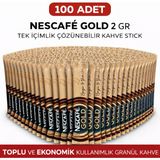 Kahve Gold 2 gr 100 Adet Tek Içimlik Stick Çözünebilir Granül Kahve Ekonomik Toplu Paket