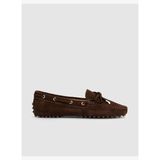 Kahve Hakiki Deri Bağcıklı Günlük Loafer (Mokasen) Kadın Ayakkabı
