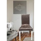 Kahve Ipek Kadife Esnek Lastikli Sandalye Kılıfı Sandalye Örtüsü 1 Adet 45 x 45 x 60 Boyutunda - 45 x 45 cm - Kahverengi