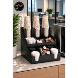 Kahve Istasyonu Organizeri - Bardaklık, Kahve Düzenleyici Coffee Station Organizer- Kapsül, Şeker Karıştırıcı Standı - 3'lü Bardak Şeker, Kapsül Organizer