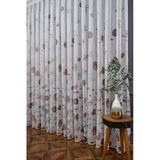 Kahve Kahveli Desen Brillant Mutfak Tül Perdesi 3 Kat Pileli