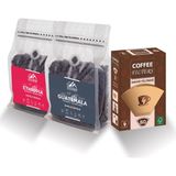 Kahve Keyfi Ofis Seti Etiyopya ve Guatemala 2X250GR Filtre Kahve ve Kahve Kağıdı No:4 80'li - Çekirdek Kahve
