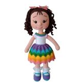 Kahve Kıvırcık Saçlı Karnaval Bebek Amigurumi Organik Oyuncak