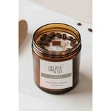 Kahve Kokulu Doğal Soya Mumu - Kahve Dekorlu Meditasyon Aromaterapi Kavanoz Mum - 240 cc - Beyaz - 2 Adet