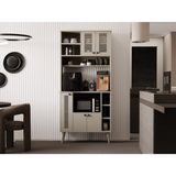 Kahve Köşesi 90 cm %100 Mdf Panjur Kapak Çok Amaçlı Dolap - Bej
