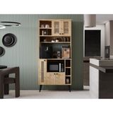 Kahve Köşesi 90 cm %100 Mdf Panjur Kapak Çok Amaçlı Dolap - Safir Meşe