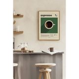 Kahve Köşesi Tablosu Ahşap Çerçeveli Retro Espresso - 50x70 cm Yeni Ev Hediyesi Modern Mutfak Dekoru