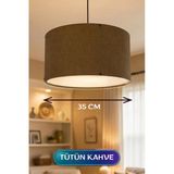 Kahve Kumaş Başlıklı Sarkıt Avize 35 Cm
