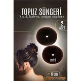 Kahve Mini Saç Topuz Süngeri 2 Adet 6 Cm Çap 2.5 Cm Kalınlık 721881