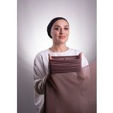 Kahve Pratik Hazır Geçmeli Şal Şifon Boru Boneli 3001_14