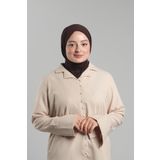 Kahve Pratik Hazır Geçmeli Tesettür Eşarp Sandy Arkadan Çıtçıtlı Piliseli Hijab 2406_14
