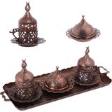 Kahve Seti Kahve Fincanı 2 Kişilik Takım Türk Kahvesi Fincan Osmanlı Usulü Fincan Zamk - Bakır