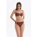 Kahve Straplez Bikini Üst
