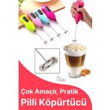 Kahve Süt Köpürtücü Cappuccino Yumurta Sos Krema Çırpıcı Çelik Uçlu Pratik Pilli Mini Karıştırıcı