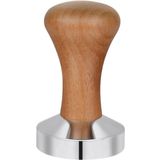 Kahve Tamperi - Siyah Ahşap Sap - Düz Tabanlı -Espresso Tamperi - Kahve Düzleştirici - Çap: 58 mm