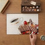 Kahve ve Çikolatalı Pasta Tasarımı 240 Parça Ahşap Puzzle Ahşap Kutuda MP00397