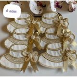 Kahve Yan Peçete,kokteyl Peçetesi,sunum Peçetesi,kahve Sunum Peçetesi,parti Peçetesi - 13 x 15 - Ekru - Gold
