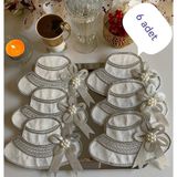 Kahve Yan Peçete,kokteyl Peçetesi,sunum Peçetesi,kahve Sunum Peçetesi,parti Peçetesi - 13 x 15 - Ekru - Gümüş
