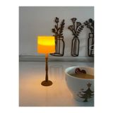 KAHVE YANI MİNİ 14 CM SUNUMLUK DEKORATİF MUMLUK LED MUM DAHİLDİR plastik
