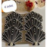 Kahve Yanı Peçete,kokteyl Peçetesi,sunum Peçetesi,kahve Sunum Peçetesi,parti Peçetesi - 13 x 14 - Siyah - Gümüş