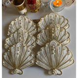 Kahve Yanı Peçete,kokteyl Peçetesi,sunum Peçetesi,kahve Sunum Peçetesi,parti Peçetesi - Ekru - Gold - 13 x 14