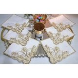 Kahve Yanı Peçete,kokteyl Peçetesi,sunum Peçetesi,kahve Sunum Peçetesi,parti Peçetesi,amerikan Servis,supla - Ekru - Gold - 13 x 13