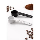 Kahve Yazılı Kahve Ölçü Kaşığı (2 Adet) , Espresso , Filtre Kahve , Set ,Renk Seçenekli (1 Adet Siyah, 1 Adet Beyaz)