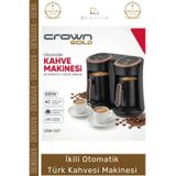 #KahveMakinesi Crown Közde Pişirme Köpüklü Tasarım Şık 800W Siyah Gold İkili Otomatik Türk Kahve Mak