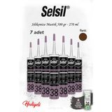 Kahverengi 7'li Selsil Silikonize Mastik 500 Gr. ve Rosie - Şeffaf