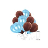 Kahverengi - Açık Mavi Metalik Balon 50 Adet
