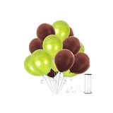Kahverengi Açık Yeşil Metalik Balon 30 Adet